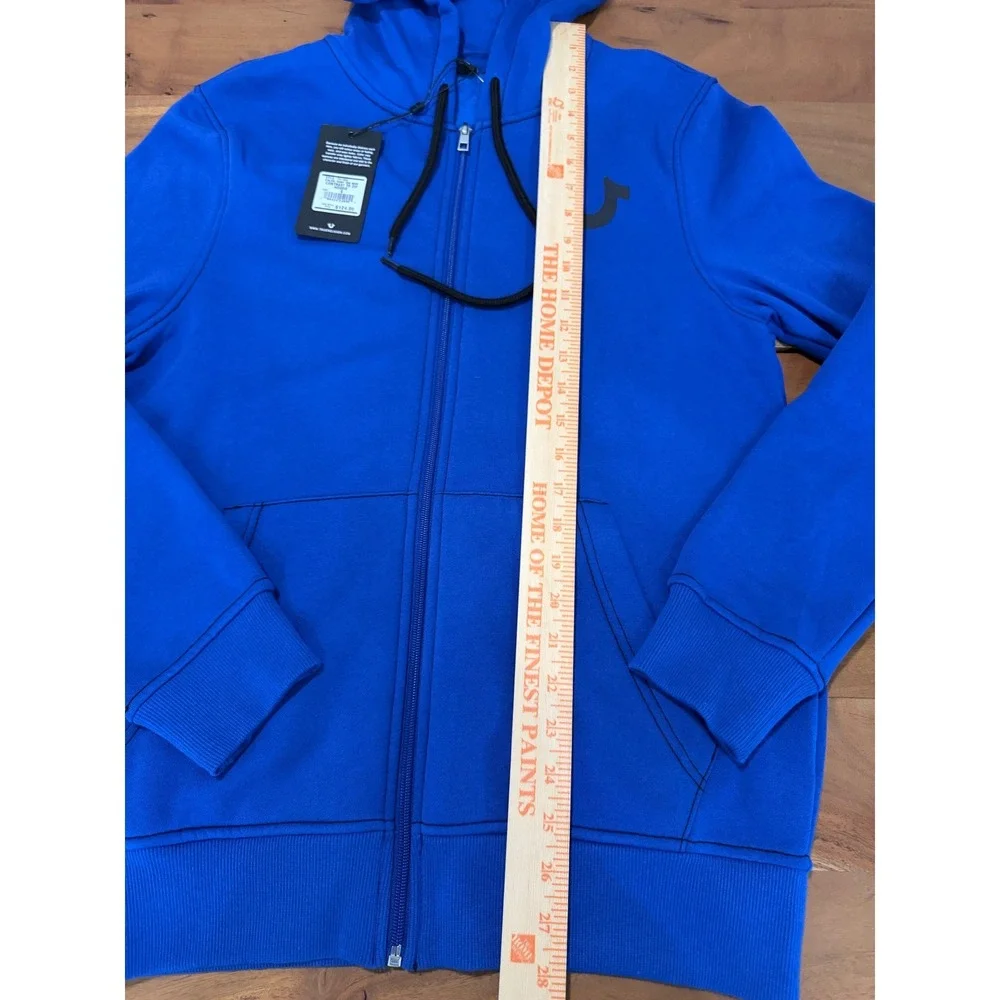 True Religion Men's Y2K Surf The Web Contrast TR Zip Hoodie $124 Blue Size Small